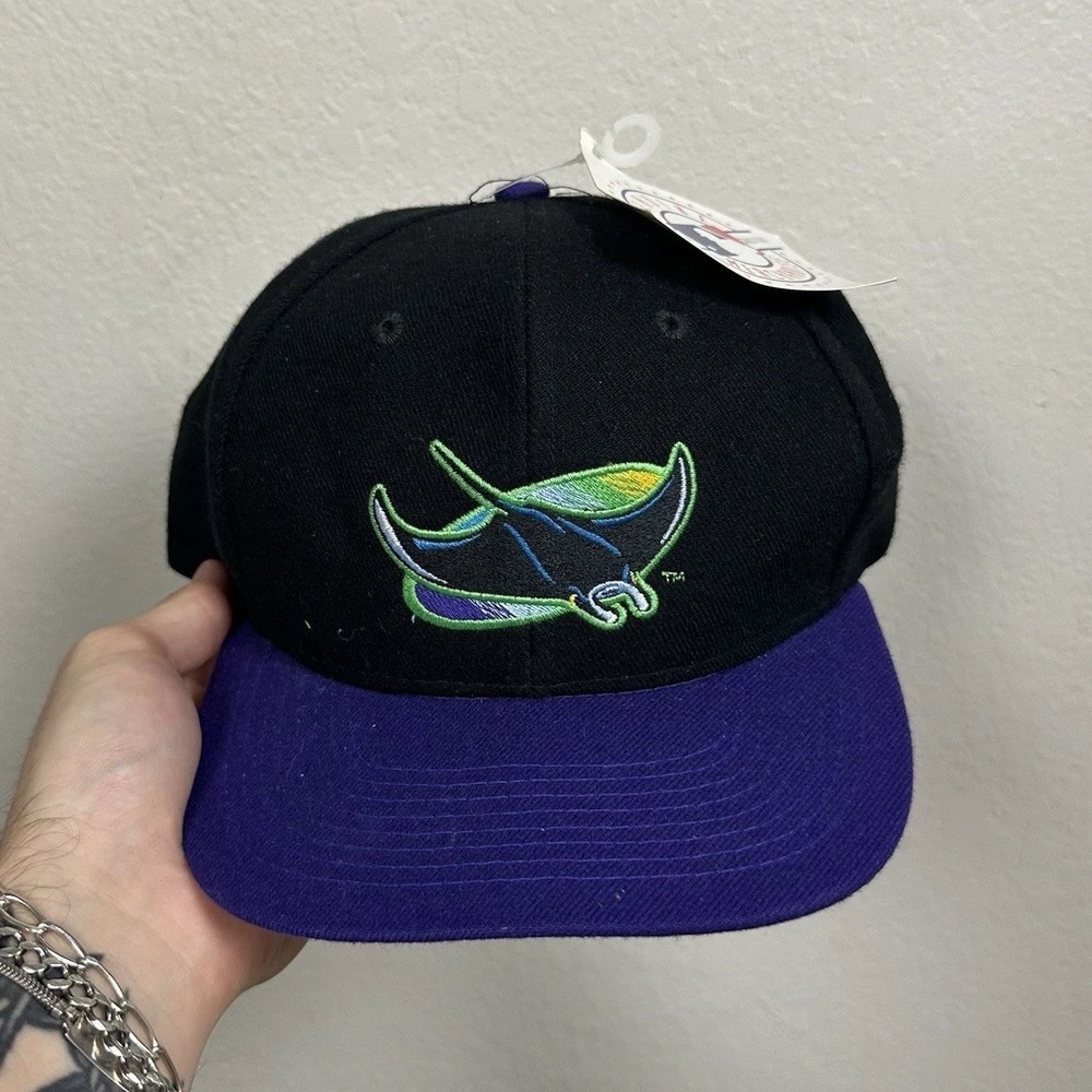 VTG 90s Tampa Bay Devil Rays Hat Cap Logo 7 MLB Snapback Big Logo NWT Baseball